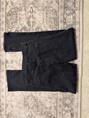 MOTHER Black High Waisted Rider Ankle Jeans